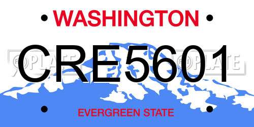 CRE5601 Washington License Plate