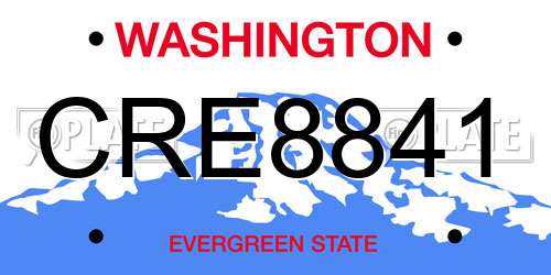 CRE8841 Washington License Plate