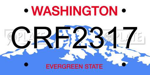 CRF2317 Washington License Plate