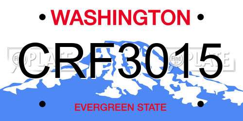 CRF3015 Washington License Plate