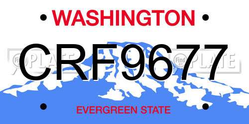 CRF9677 Washington License Plate