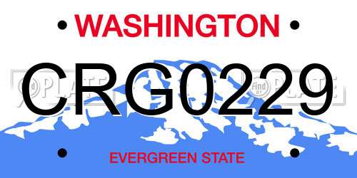 CRG0229 Washington License Plate