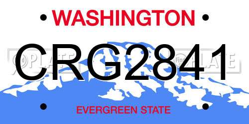 CRG2841 Washington License Plate