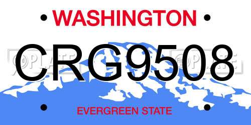 CRG9508 Washington License Plate