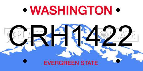 CRH1422 Washington License Plate