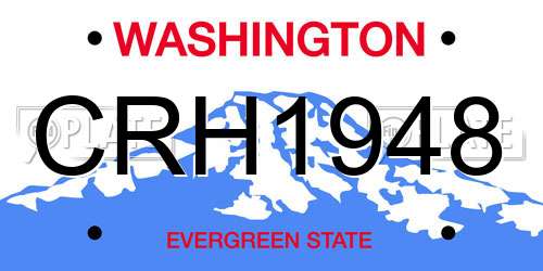CRH1948 Washington License Plate