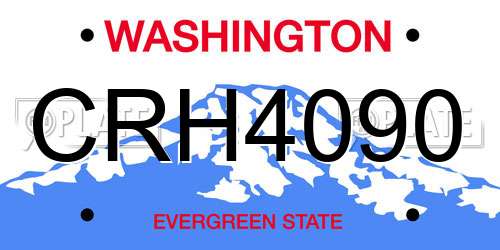 CRH4090 Washington License Plate