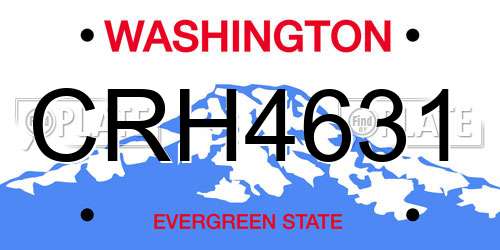 CRH4631 Washington License Plate
