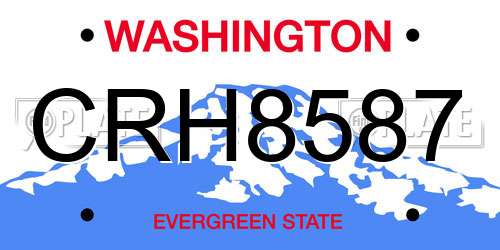 CRH8587 Washington License Plate