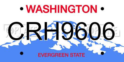 CRH9606 Washington License Plate