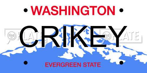 CRIKEY Washington License Plate