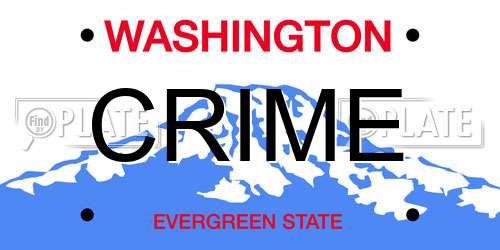 CRIME Washington License Plate