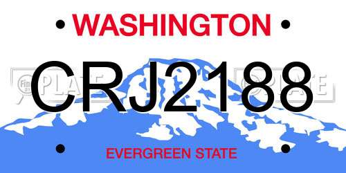CRJ2188 Washington License Plate