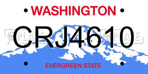 CRJ4610 Washington License Plate