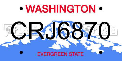 CRJ6870 Washington License Plate