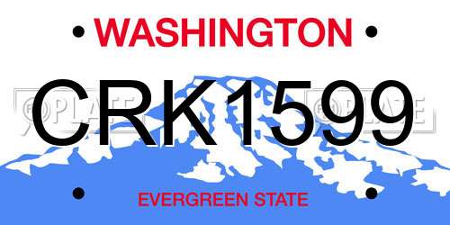 CRK1599 Washington License Plate