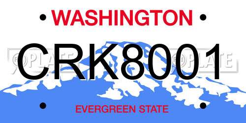 CRK8001 Washington License Plate