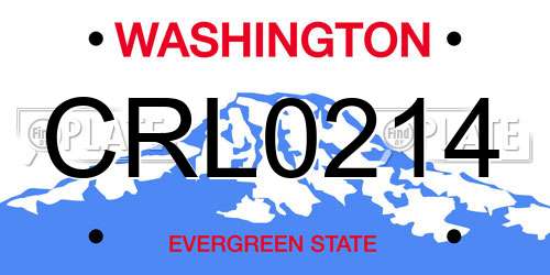 CRL0214 Washington License Plate