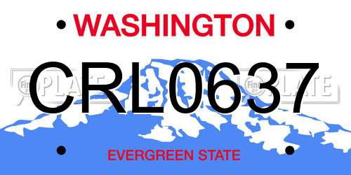 CRL0637 Washington License Plate