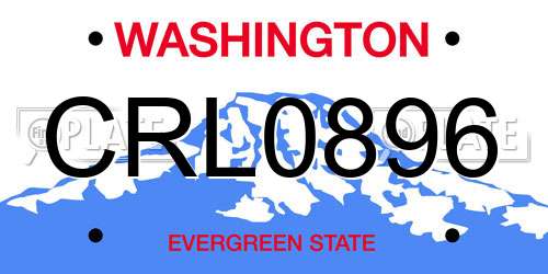 CRL0896 Washington License Plate