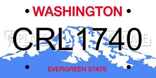 CRL1740 Washington License Plate