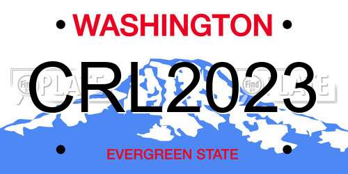 CRL2023 Washington License Plate