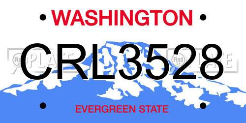 CRL3528 Washington License Plate