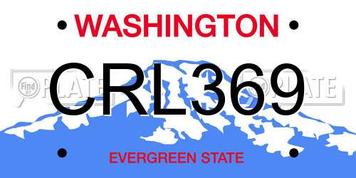 CRL369 Washington License Plate