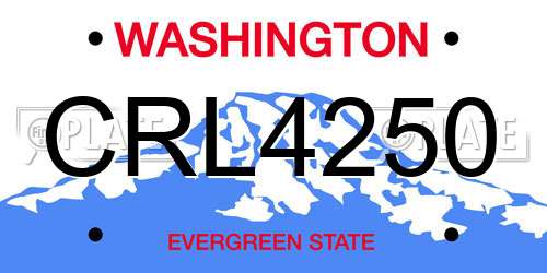 CRL4250 Washington License Plate