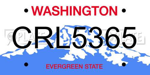 CRL5365 Washington License Plate