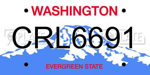 CRL6691 Washington License Plate