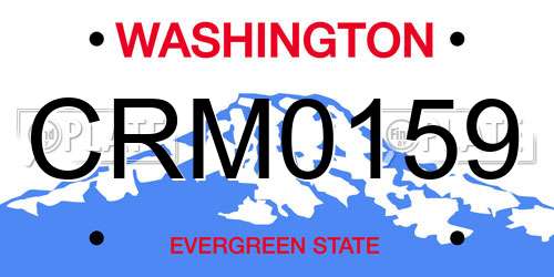 CRM0159 Washington License Plate