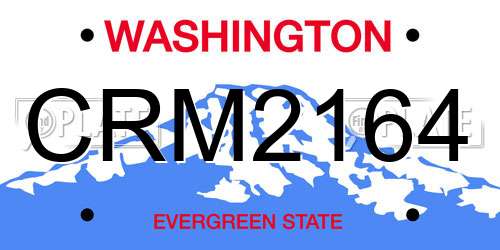 CRM2164 Washington License Plate