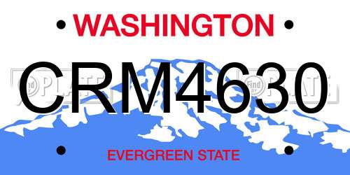 CRM4630 Washington License Plate