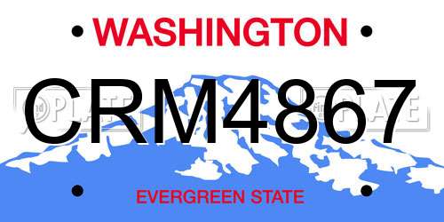 CRM4867 Washington License Plate