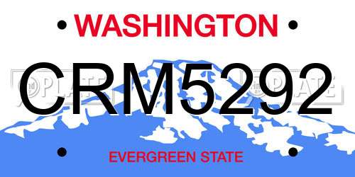 CRM5292 Washington License Plate