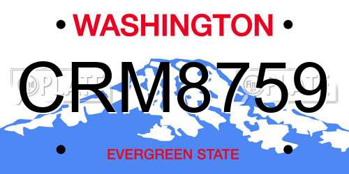 CRM8759 Washington License Plate