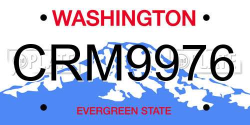 CRM9976 Washington License Plate