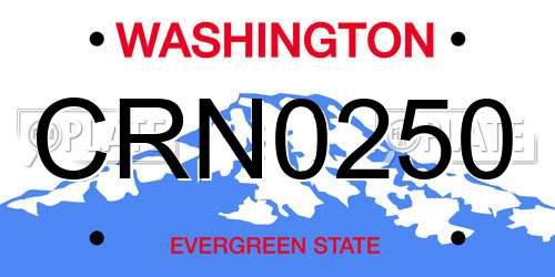 CRN0250 Washington License Plate