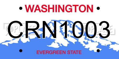 CRN1003 Washington License Plate