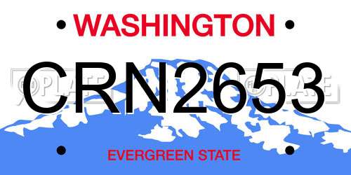 CRN2653 Washington License Plate