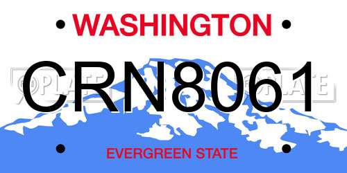 CRN8061 Washington License Plate