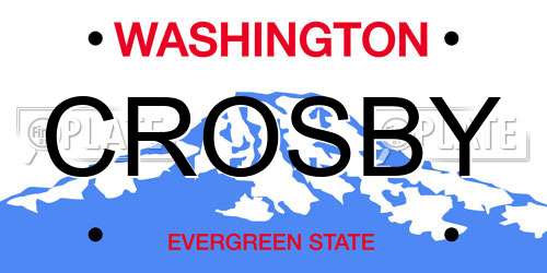 CROSBY Washington License Plate