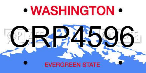 CRP4596 Washington License Plate