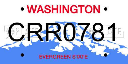 CRR0781 Washington License Plate