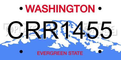 CRR1455 Washington License Plate
