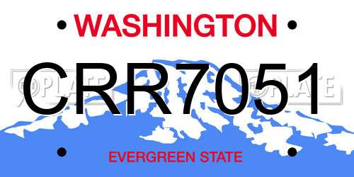 CRR7051 Washington License Plate