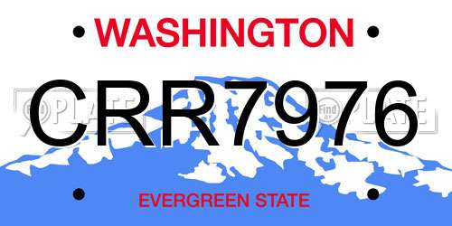CRR7976 Washington License Plate