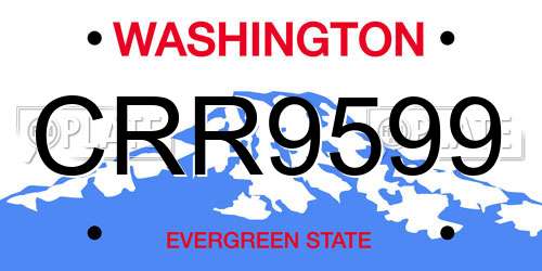 CRR9599 Washington License Plate