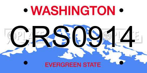 CRS0914 Washington License Plate